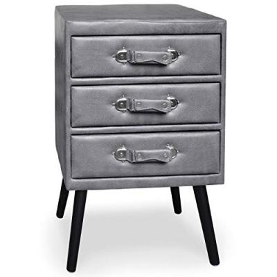 Commode 3 tiroirs Bardo Simili P.U. Gris 