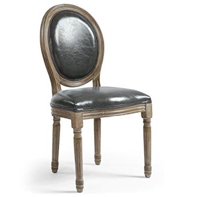 Lot de 2 chaises m&eacute;daillon louis xvi simili (p.u) gris