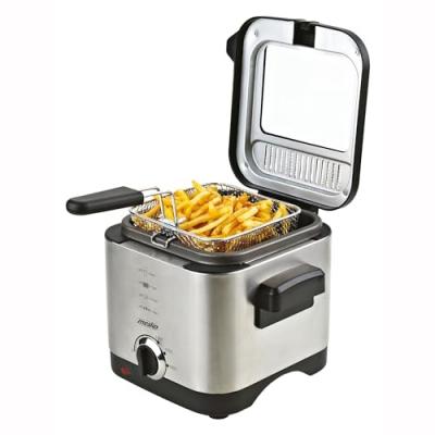 MESKO Friteuse &eacute;lectrique de 1,5l 900w gris noir