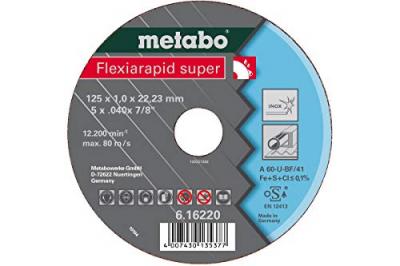 METABO Meules de tron&ccedil;onnage Flexiarapid super 125x1,6x22,2 acier inoxydable