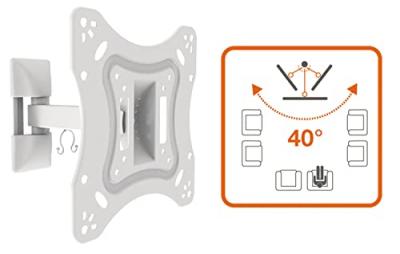 METRONIC  451059&nbsp;Support Mural avec Bras inclinable, Blanc