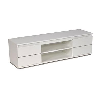 GENERIQUE Meuble tv 140cm 2 portes 1 niche blanc