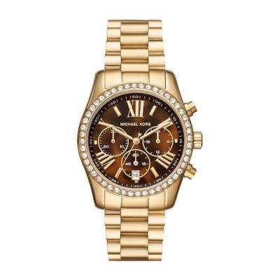MICHAEL KORS Montre Femme Lexington Marron MK7276 Jaune 