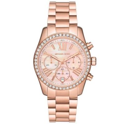 MICHAEL KORS Montre Femme Lexington Dor&eacute; rose MK7242 Rose 