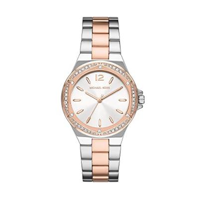MICHAEL KORS Montre Lennox de  &agrave; trois aiguilles en acier inoxydable pour femme, MK6989