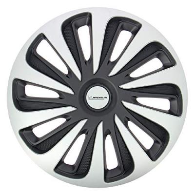 MICHELIN  009121 Bo&icirc;te de 4 Enjoliveurs NVS 3D Noir Edition, 14 Pouces