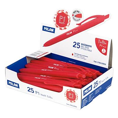 MILAN  176512925 Pr&eacute;sentoir 25 Stylo &Agrave; Bille P1 Touch Rouge