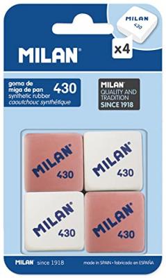 MILAN  430 Gomme 1.5 x 8 x 14 cm caoutchouc synth&eacute;tique (pack de 4)