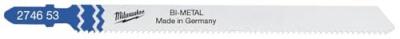 MILWAUKEE Pack de 5 lames scie sauteuse m&eacute;tal 105 mm denture de 2 mm Bi-metal 4932274653