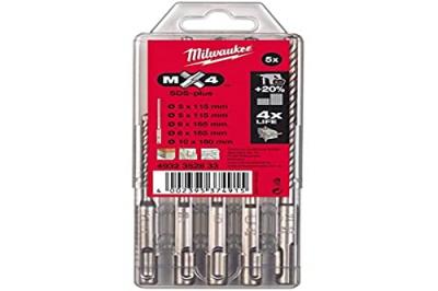 MILWAUKEE Lot de 4 Forets SDS-Plus  4 taillants 4932352833 