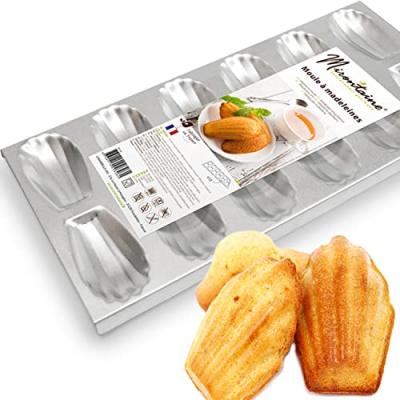MIRONTAINE Moule &agrave; madeleines en fer blanc 12 empreintes