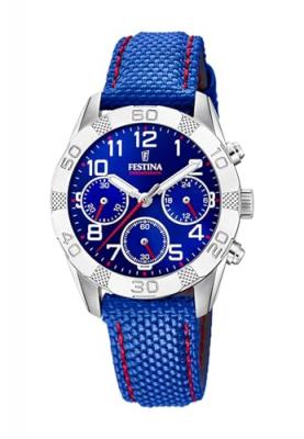 FESTINA Montre  F20346-2 - Montre Chronographe Junior Nylon Bleu Gar&ccedil;on