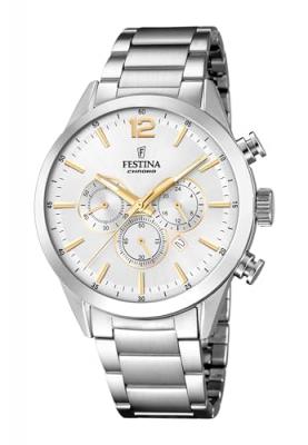FESTINA Montre  F20343/1 Gris, Bracelet Acier Inoxydable, Homme