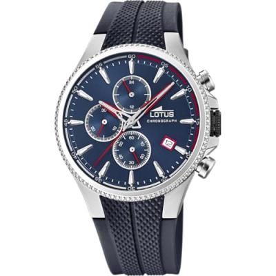 LOTUS  Montre pour Homme 18621/1 Color Bo&icirc;tier en Acier Inoxydable Gris Bracelet en Plastique Bleu