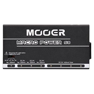 MOOER Macro power - Boitier d'alimentation pour p&eacute;dales d'effets 9-12-15-18v 200mA - 8 sorties