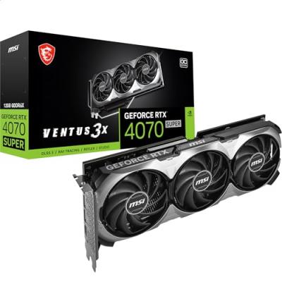 MSI  Vga Rtx 4070 Super Ventus 3x Oc 12gb Gddr6x Graphic Card Argent&eacute; 