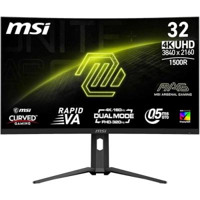 MSI  MAG 321CUPDF 31,5"" LED Rapid VA UltraHD 4K 160 Hz 0,5 m HDR 400 Sync Adaptatif Courbe