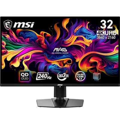 MSI  MAG 321UPX QD-OLED &eacute;cran plat de PC 80 cm (31.5"") 3840 x 2160 pixels 4K Ultra HD QDOLED Noir