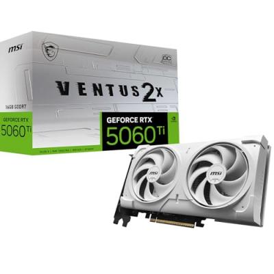 MSI Carte graphique  GeForce RTX 5060 Ti VENTUS 2X OC BLANC PLUS 16 Go GDDR7 Reflex 2 RTX AI DLSS4