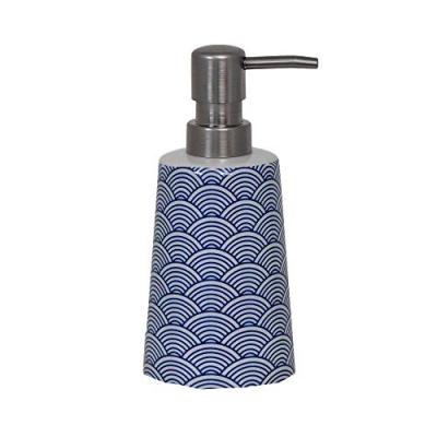 MSV  143654 Distributeur Savon Bento Ceramic Bleu/Blanc 30 x 20 x 15 cm