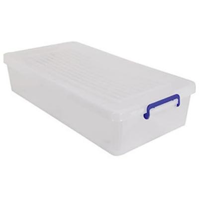 MSV  Boite de rangement avec roulettes PP Blanc Transparent 35L