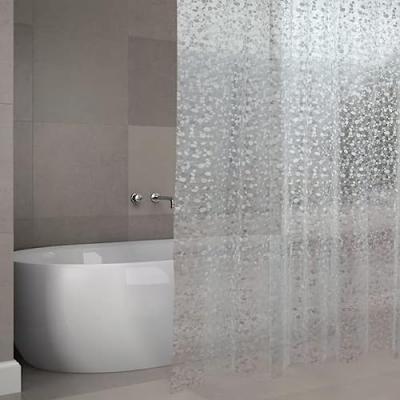 MSV Rideau de douche EVA ODENSE 180x200cm Transparent -Anneaux inclus