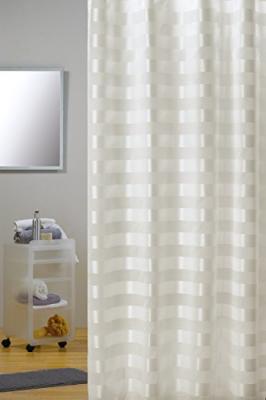 MSV Rideau de douche Polyester AMALFI 180x200cm QUALITE PREMIUM Blanc