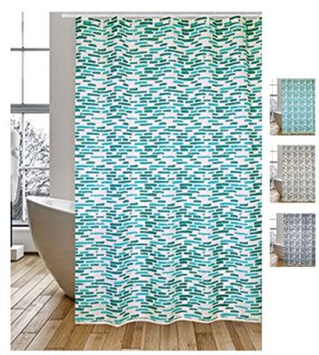 MSV Rideau douche polyester 180x200cm loft turquoise