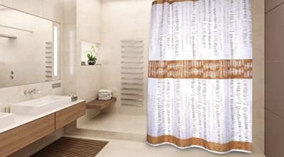 MSV Rideau de douche Polyester ONS 180x200cm Blanc & Marron