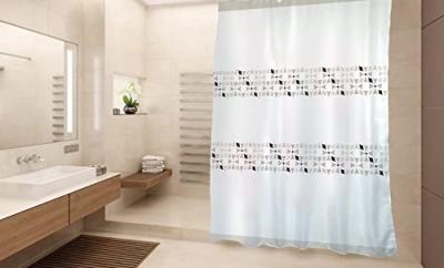 MSV Rideau de douche Polyester PORTO 180x200cm Beige & Blanc