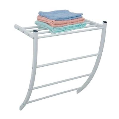 MSV  - Porte Serviettes & &eacute;tag&egrave;re murale en Acier Blanc - Blanc