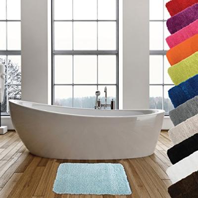 MSV  - Tapis de bain Microfibre 50x70cm Bleu - Bleu