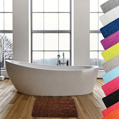 MSV Tapis de bain Microfibre pebble 40x60cm Chocolat - Marron - 