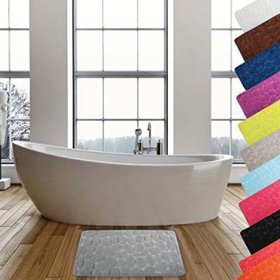 MSV Tapis de bain Microfibre PEBBLE 40x60cm Gris - Gris