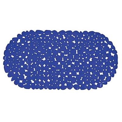 MSV Tapis Fond de baignoire pvc galets 39x99cm Bleu Marine - Bleu - 