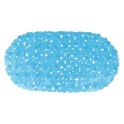 MSV Tapis Fond de baignoire PVC GALETS 39x99cm Bleu transparent - Bleu