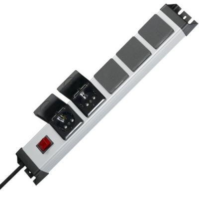 Multiprise 19 pouces 227320017 x5 argent, noir contact de protection