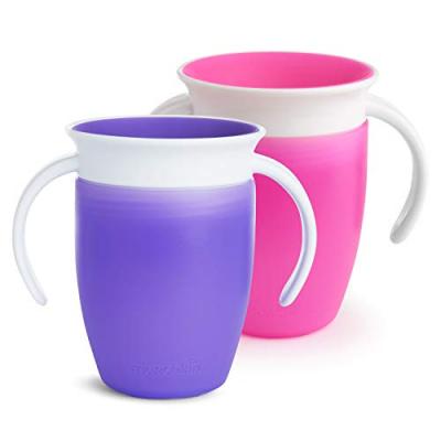 OCSTORE Munchkin Tasse d'apprentissage Miracle 360ᵒ rose/violet lot de 2