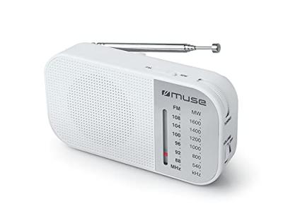 MUSE  m-025 rw blanc radio anal&oacute;gica am/fm portable con enceinte int&eacute;gr&eacute; M025RW
