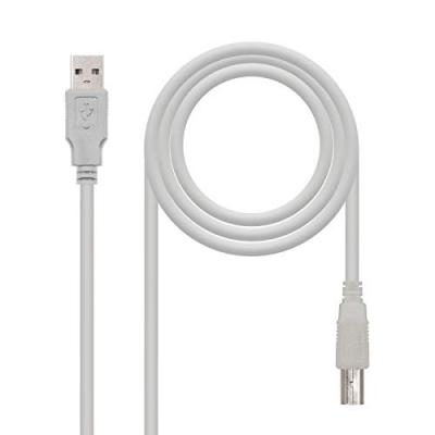 NANOCABLE  10.01.0104 c&acirc;ble USB USB 2.0 3 m USB A USB B Beige - Neuf