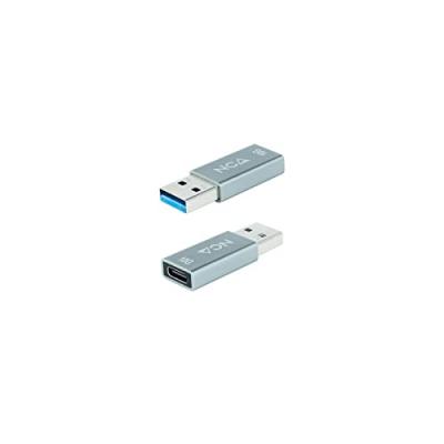 NANOCABLE  adaptador usb 3.1 a usb-c macho/hembra gris