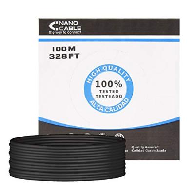 NANOCABLE C&acirc;ble R&eacute;seau Rigide UTP 6&egrave;me Cat&eacute;gorie 10.20.0502-EXT-BK 100 m Noir