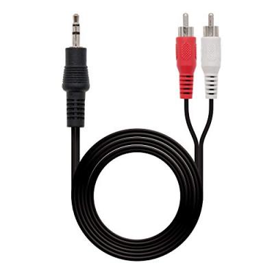 NANOCABLE  10.24.0305, 3,5mm, M&acirc;le, 2 x RCA, M&acirc;le, 5 m, Noir