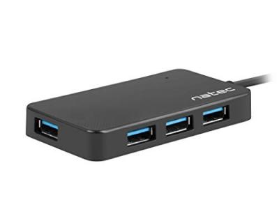 NATEC Hub  month 4 puertos usb 3.0 negro