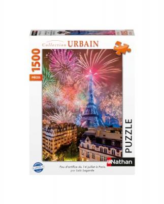 NATHAN Puzzle  Feu d'artifice du 14 juillet &agrave; Paris 1500 pi&egrave;ces 