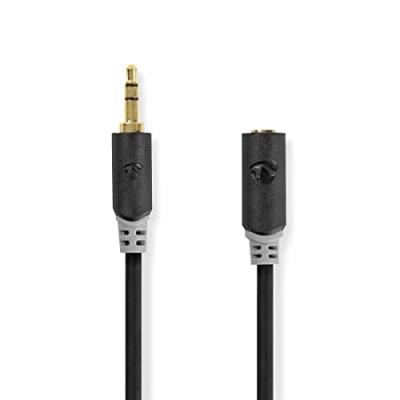 NEDIS C&acirc;ble audio st&eacute;r&eacute;o 3,5 mm m&acirc;le - 3,5 mm femelle 2,0 m anthracite