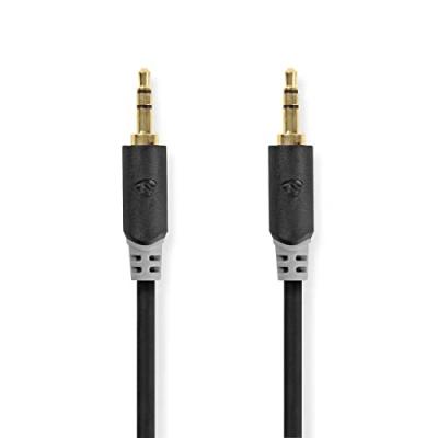 NEDIS C&acirc;ble audio st&eacute;r&eacute;o 3,5 mm m&acirc;le - 3,5 mm m&acirc;le 1,0 m anthracite
