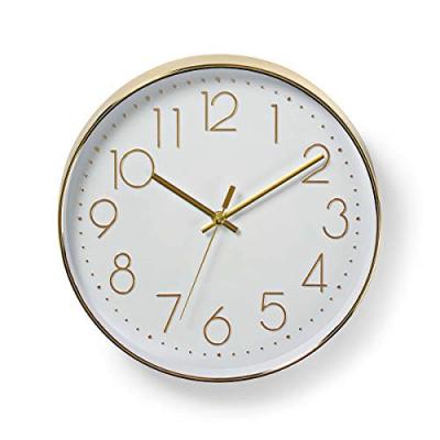 Horloge murale Nedis CLWA015PC30GD Or / Blanc