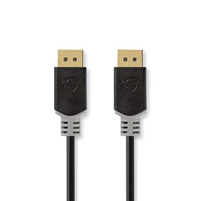NEDIS  CCBW37014AT20 c&acirc;ble DisplayPort 2 m Anthracite, Gris - Neuf