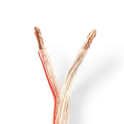NEDIS C&acirc;ble de haut-parleur 2x 6,00 mm2 25,0 m gaine transparent